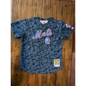BAPE x Mitchell & Ness New York Mets Camo Jersey XXL Cooperstown 93